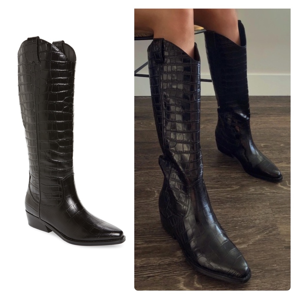 Marc Fisher LTD Haze Croc Embossed Leather Boot